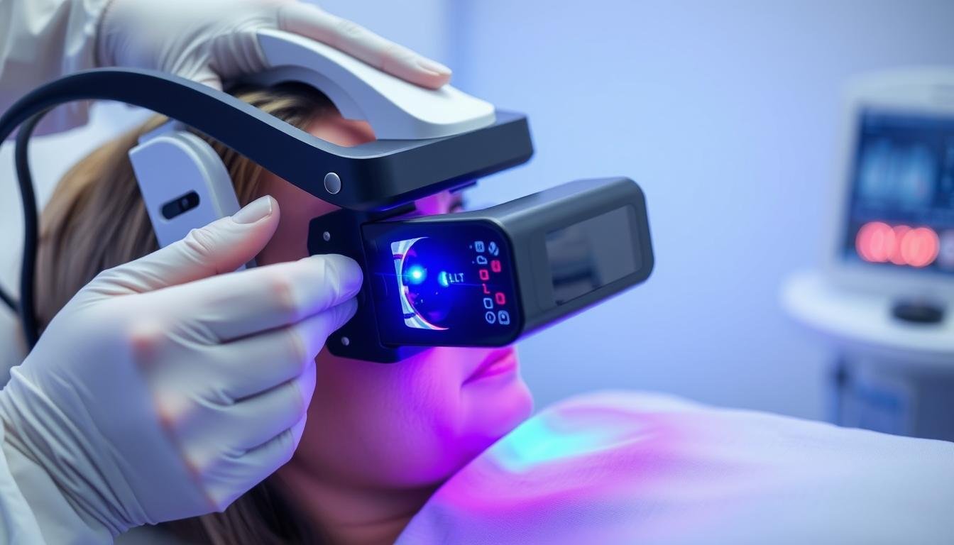 Advanced LLLT Eye Device being used in a clinical setting
