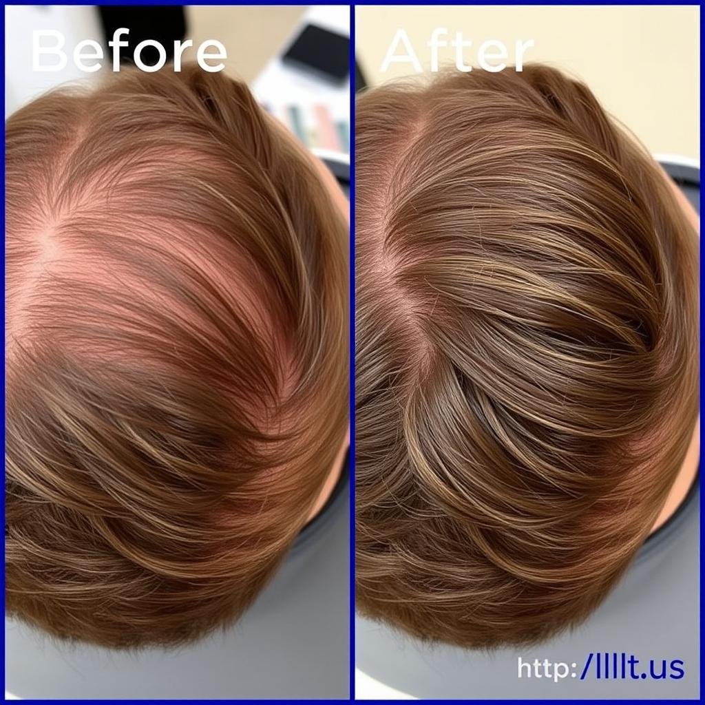 Before and after results of LLLT Comb treatment