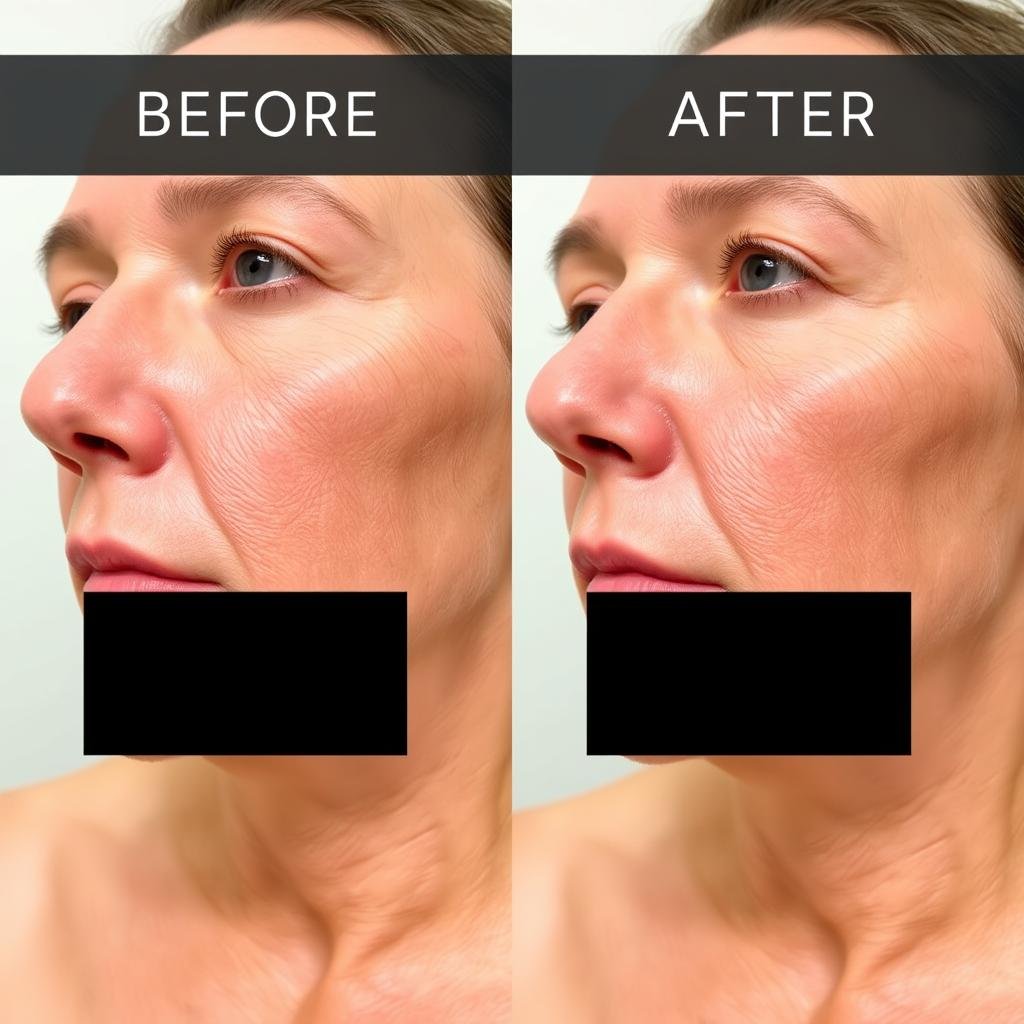 Before and after results of LLLT mask treatment for skin rejuvenation Before and after results of LLLT mask treatment for skin rejuvenation