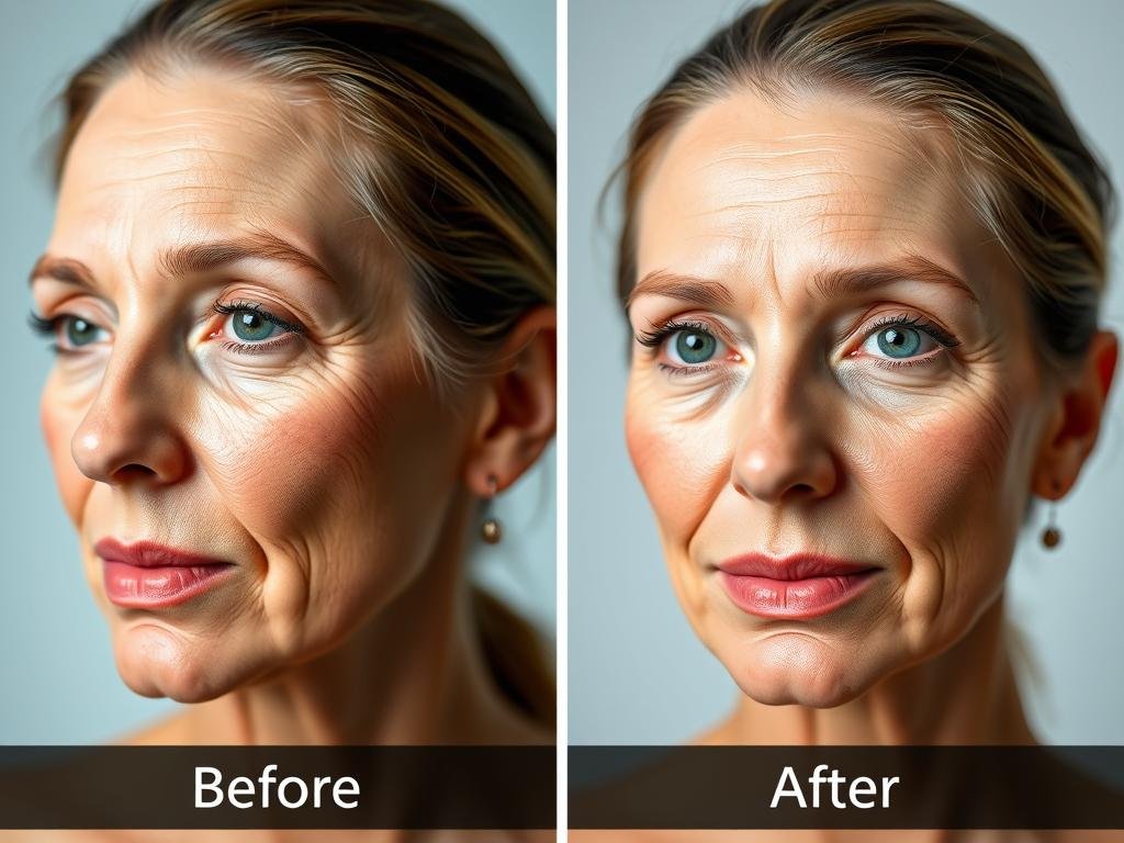 Before and after results of LLLT skin treatment