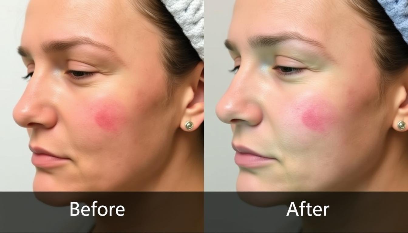 Before and after results showing LLLT therapy effectiveness