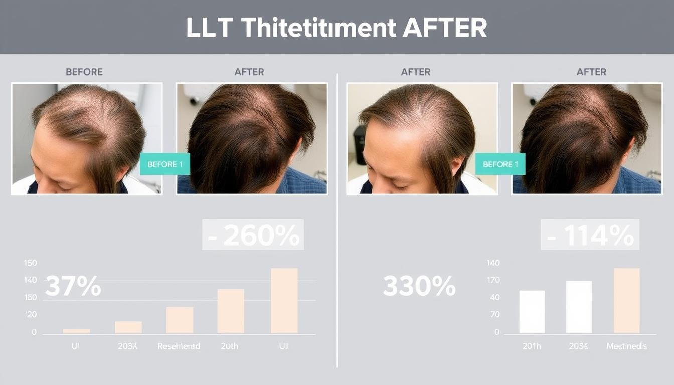Clinical study results showing LLLT device efficacy for hair growth