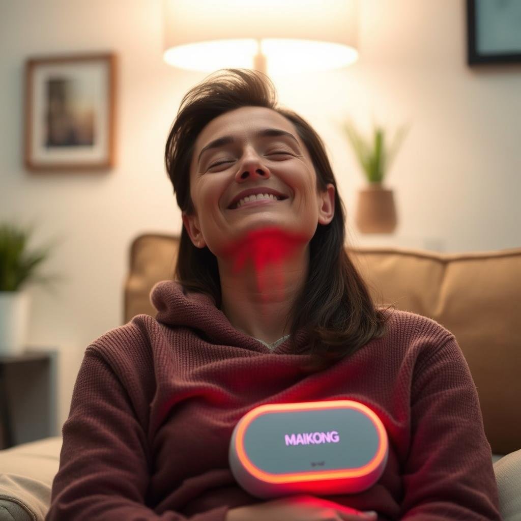 Comfortable home red light therapy session