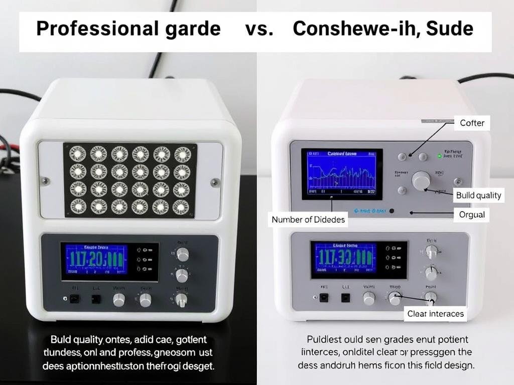 Comparison of professional vs consumer LLLT devices