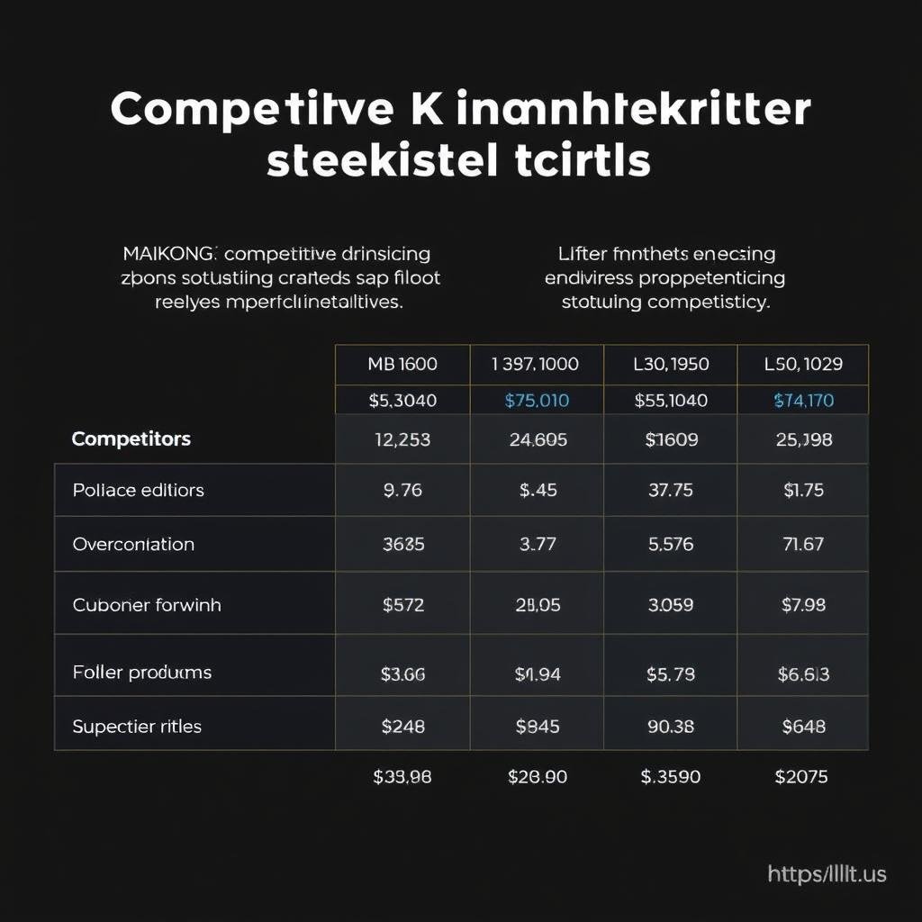 Competitive pricing advantage chart for MAIKONG products