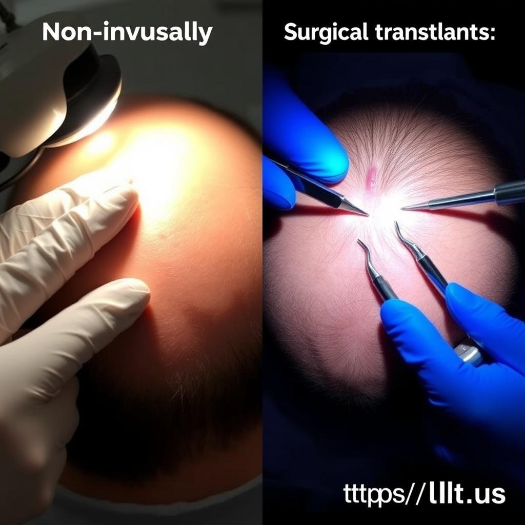 Contrast between non-invasive LLLT and invasive surgical procedures
