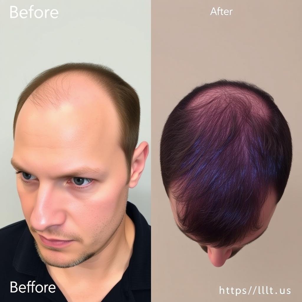 Customer before and after using MAIKONG LLLT cap for hair loss