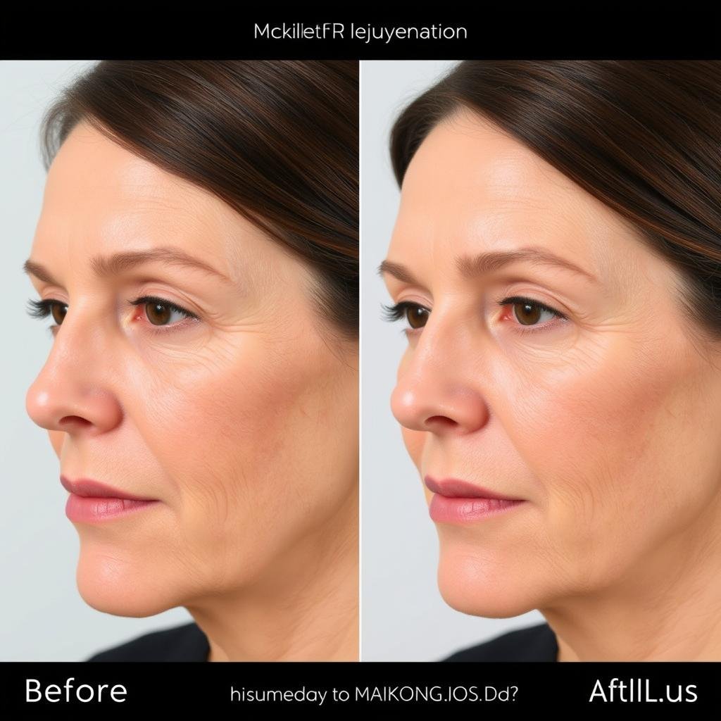 Customer before and after using MAIKONG LLLT mask for skin rejuvenation