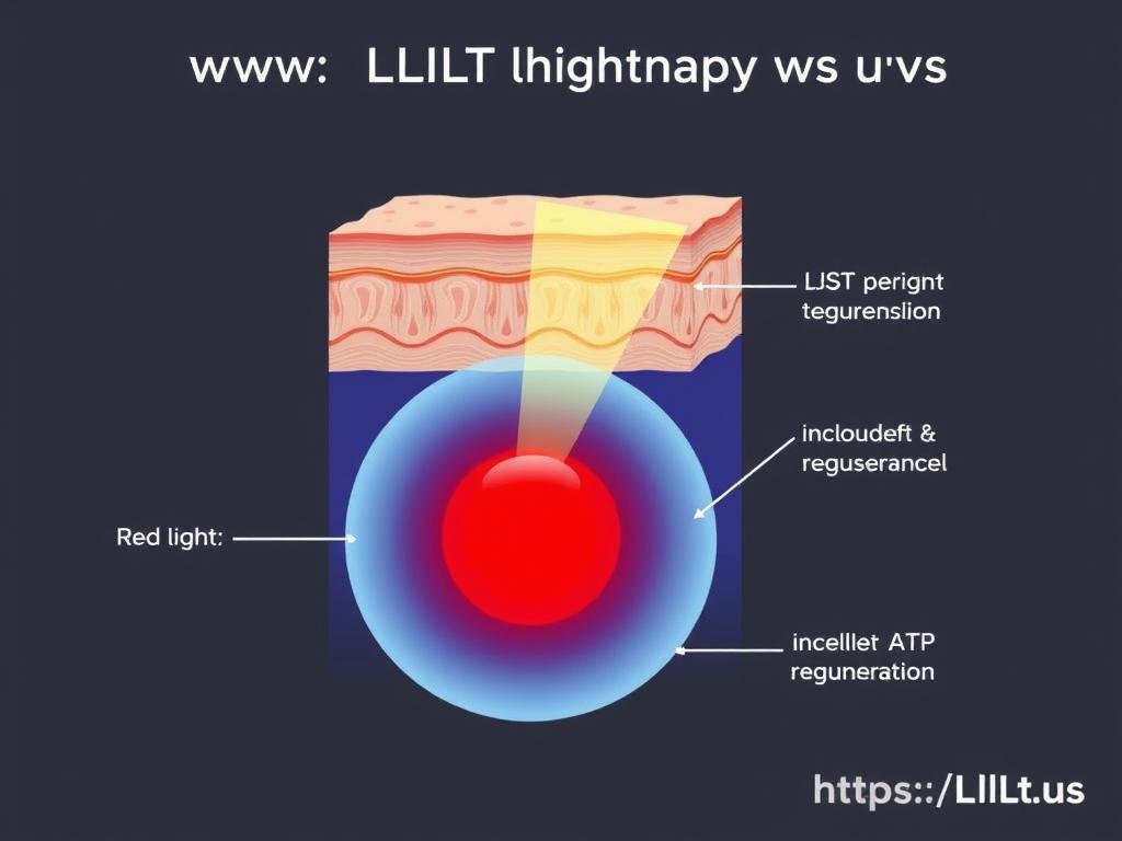 Diagram showing how LLLT Device technology works at cellular level