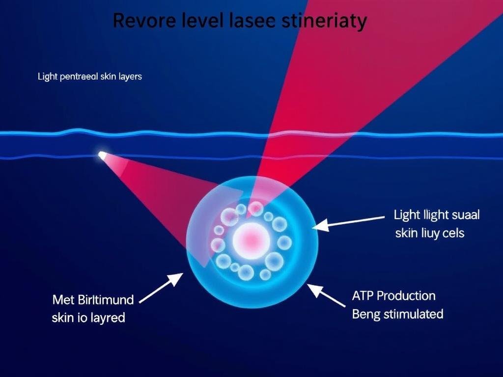 Diagram showing how LLLT Device technology works at the cellular level