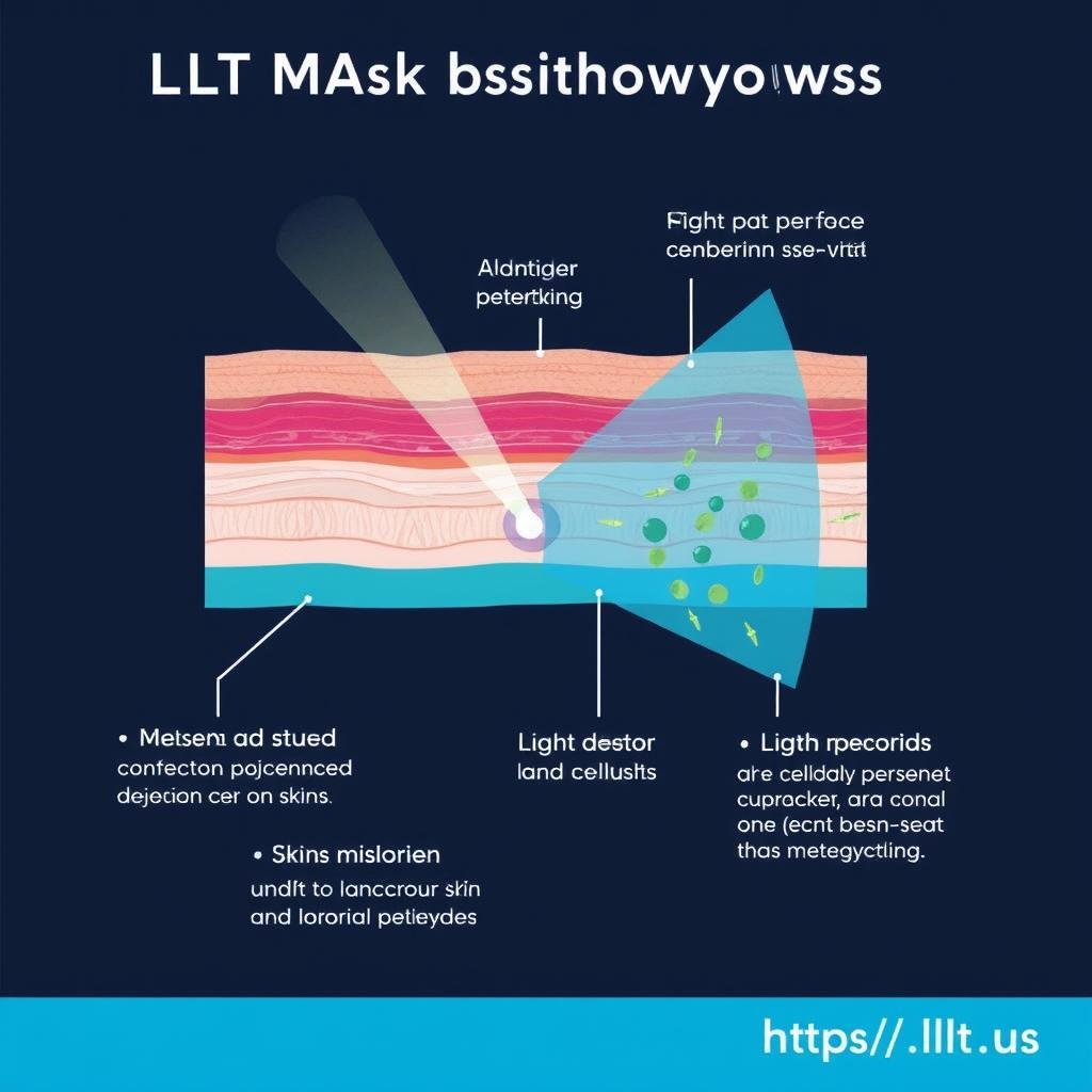 Diagram showing how LLLT Mask technology works at the cellular level