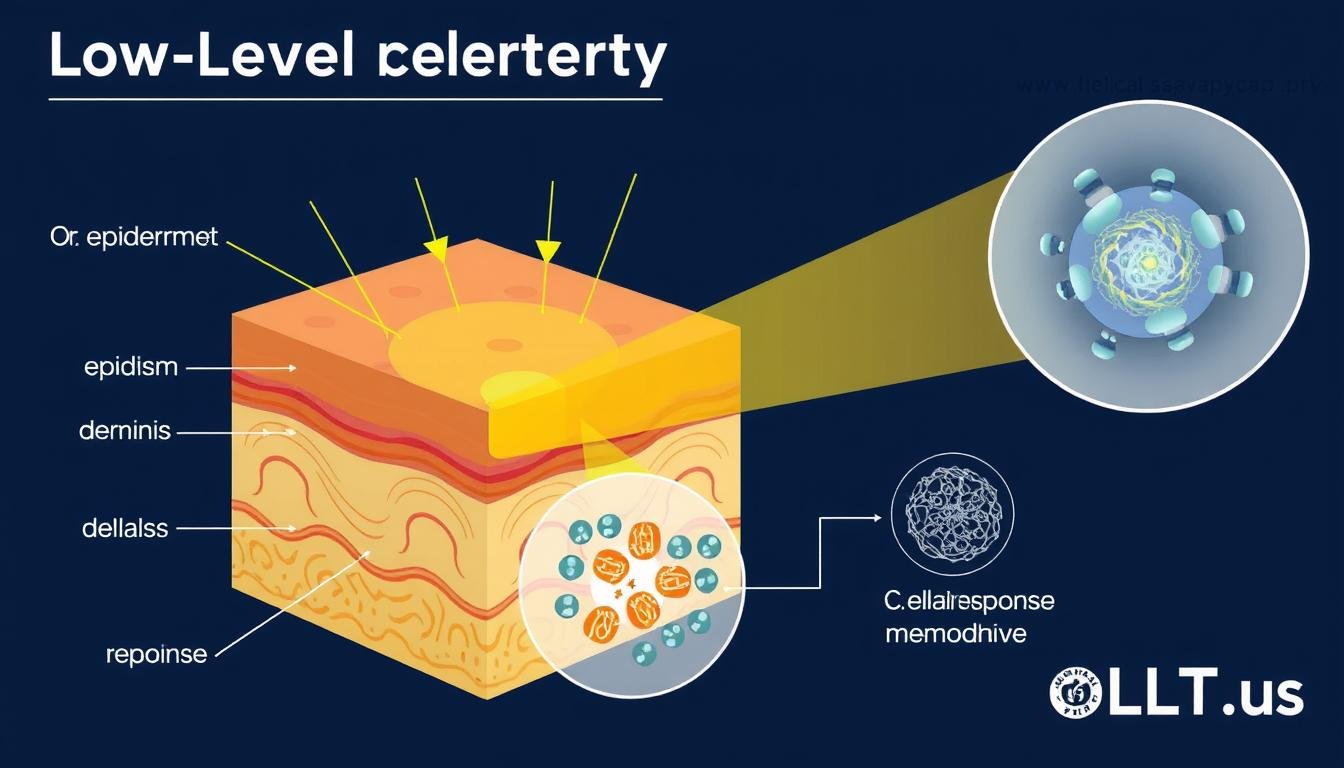 Diagram showing how LLLT penetrates skin layers
