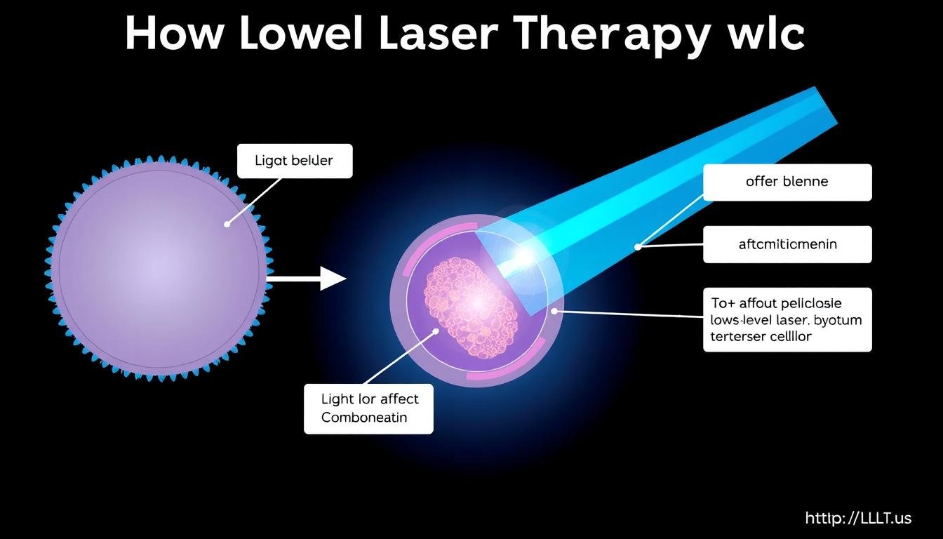 Diagram showing how LLLT works at the cellular level