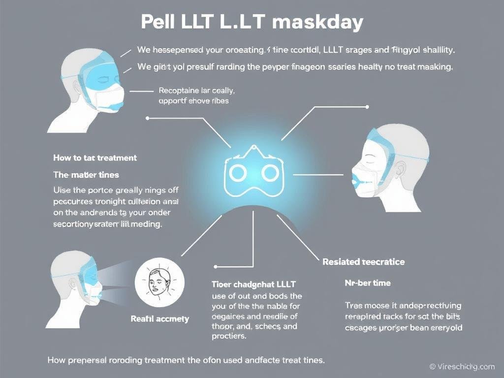 Diagram showing proper LLLT Mask usage and safety guidelines