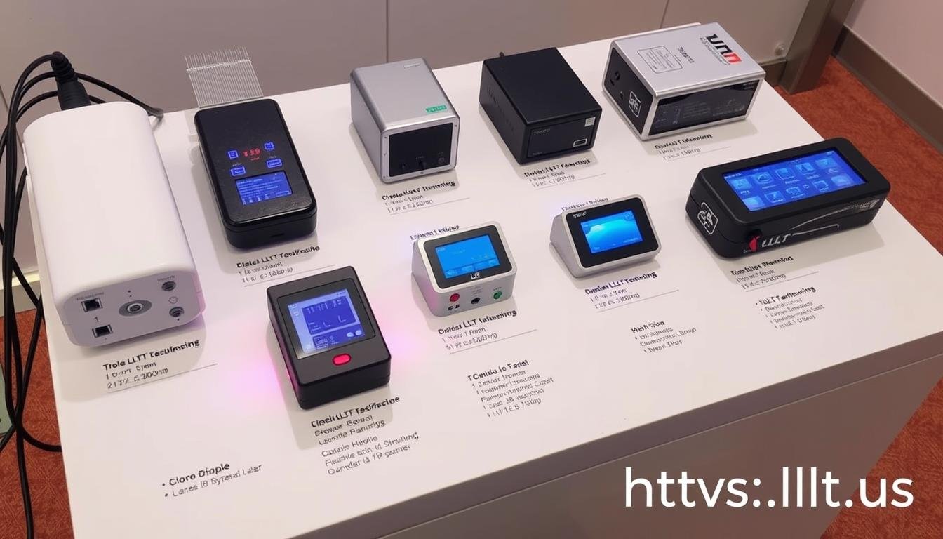 Different LLLT laser devices with varying wavelengths and power outputs
