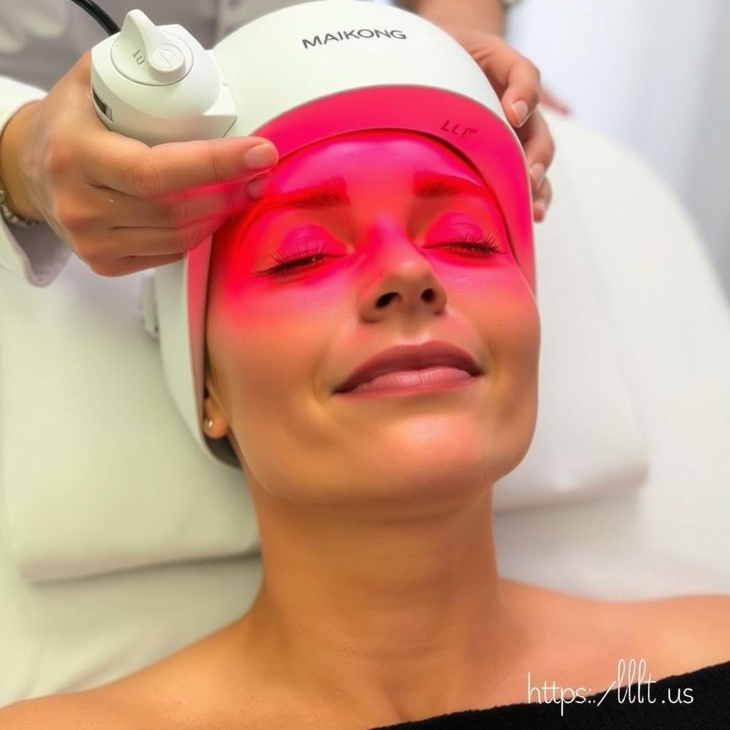 Facial LLLT Device treatment for skin rejuvenation