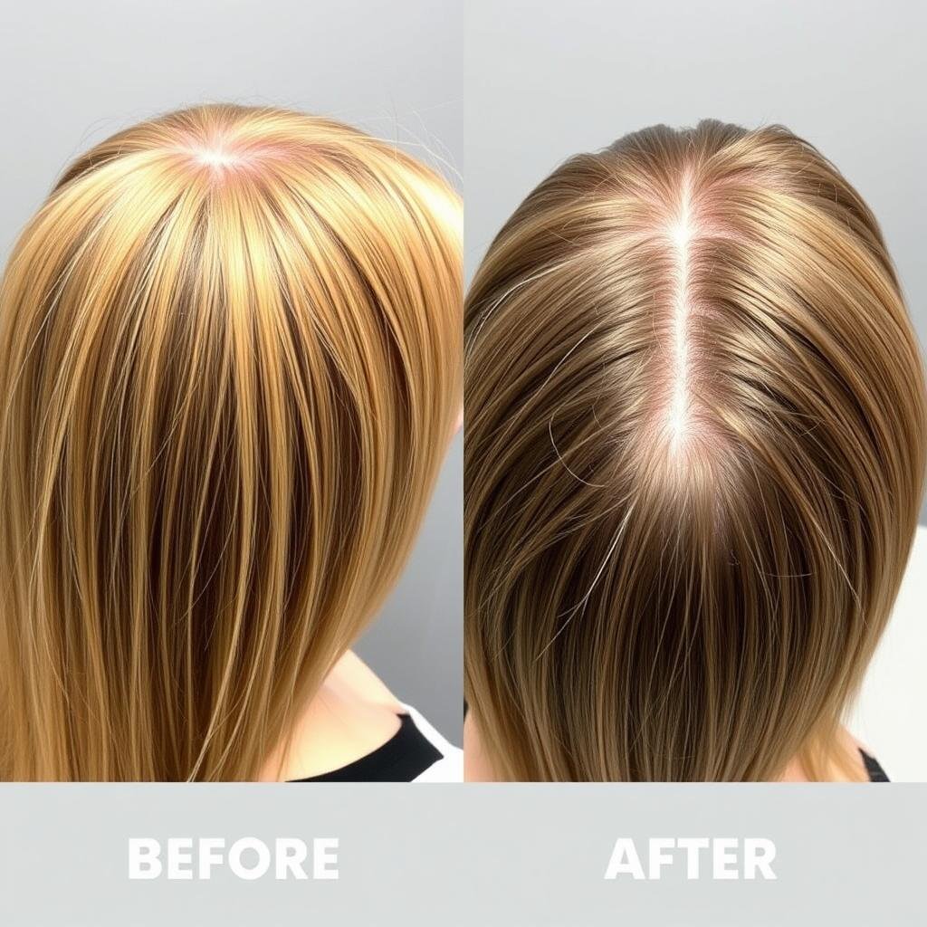 Female hair thinning treatment with LLLT cap Female hair thinning treatment with LLLT cap
