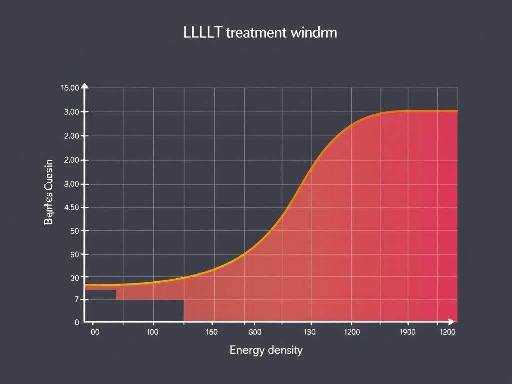 Graph showing the biphasic dose response curve of LLLT therapy