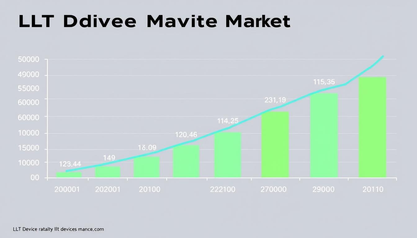 Growth chart showing increasing demand for LLLT mask technology Growth chart showing increasing demand for LLLT mask technology