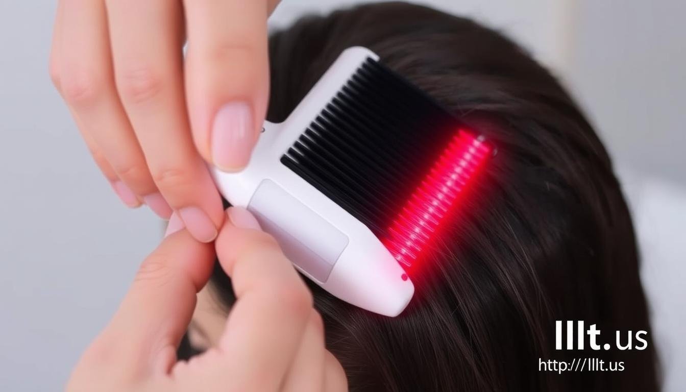LLLT Comb being used to treat hair loss