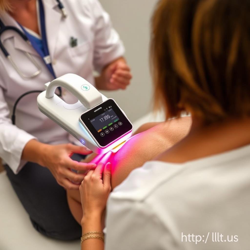 LLLT Device being used for back pain treatment