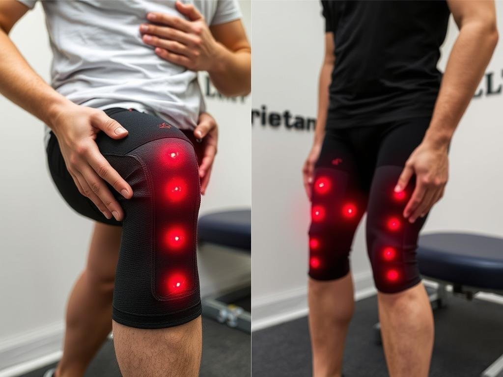 LLLT clothing device for joint and muscle treatment