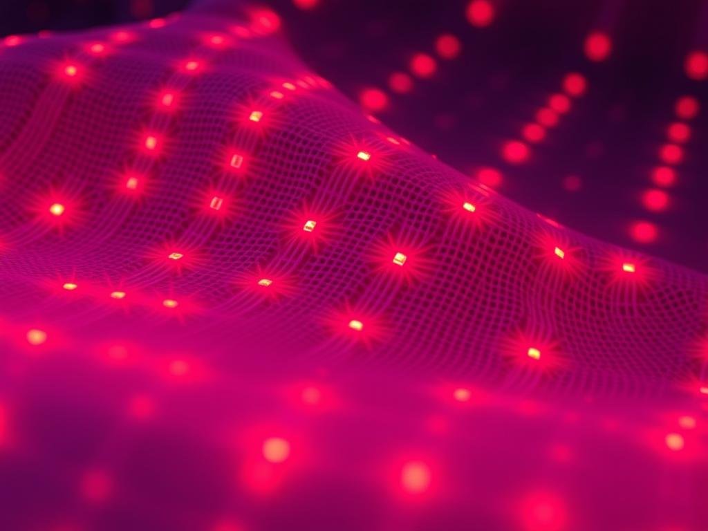 LLLT clothing technology showing embedded light-emitting diodes in fabric