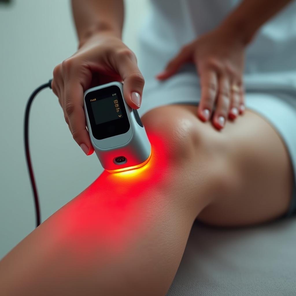 LLLT device being used on knee for pain management
