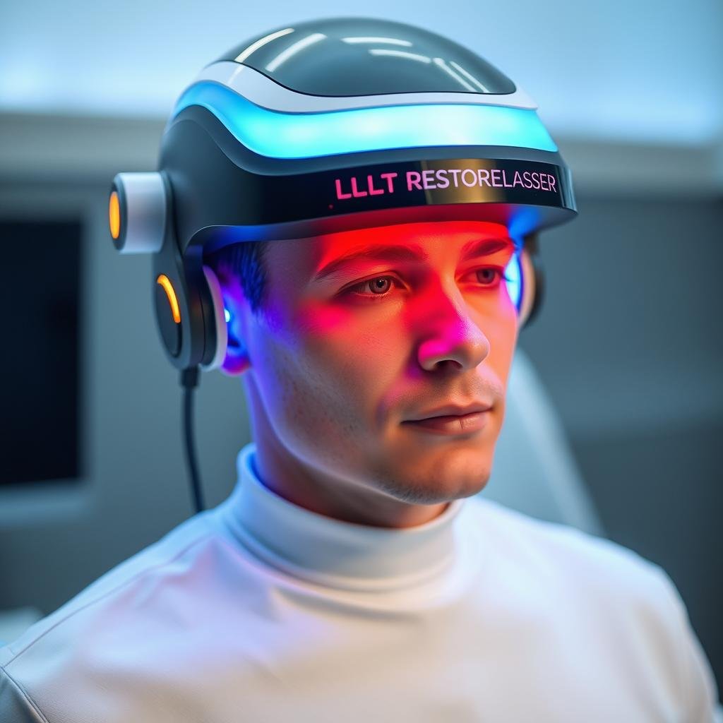 LLLT helmet device for hair restoration treatment
