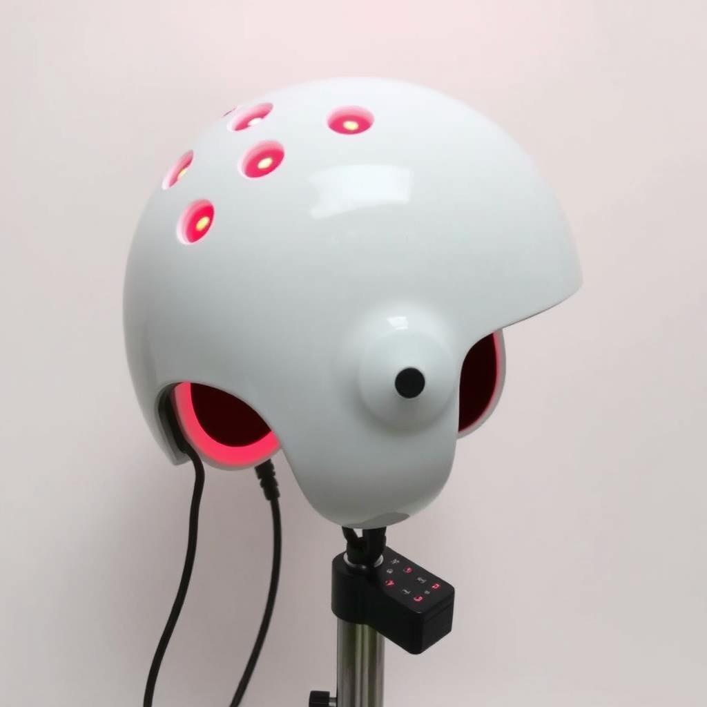 LLLT helmet device with adjustable settings