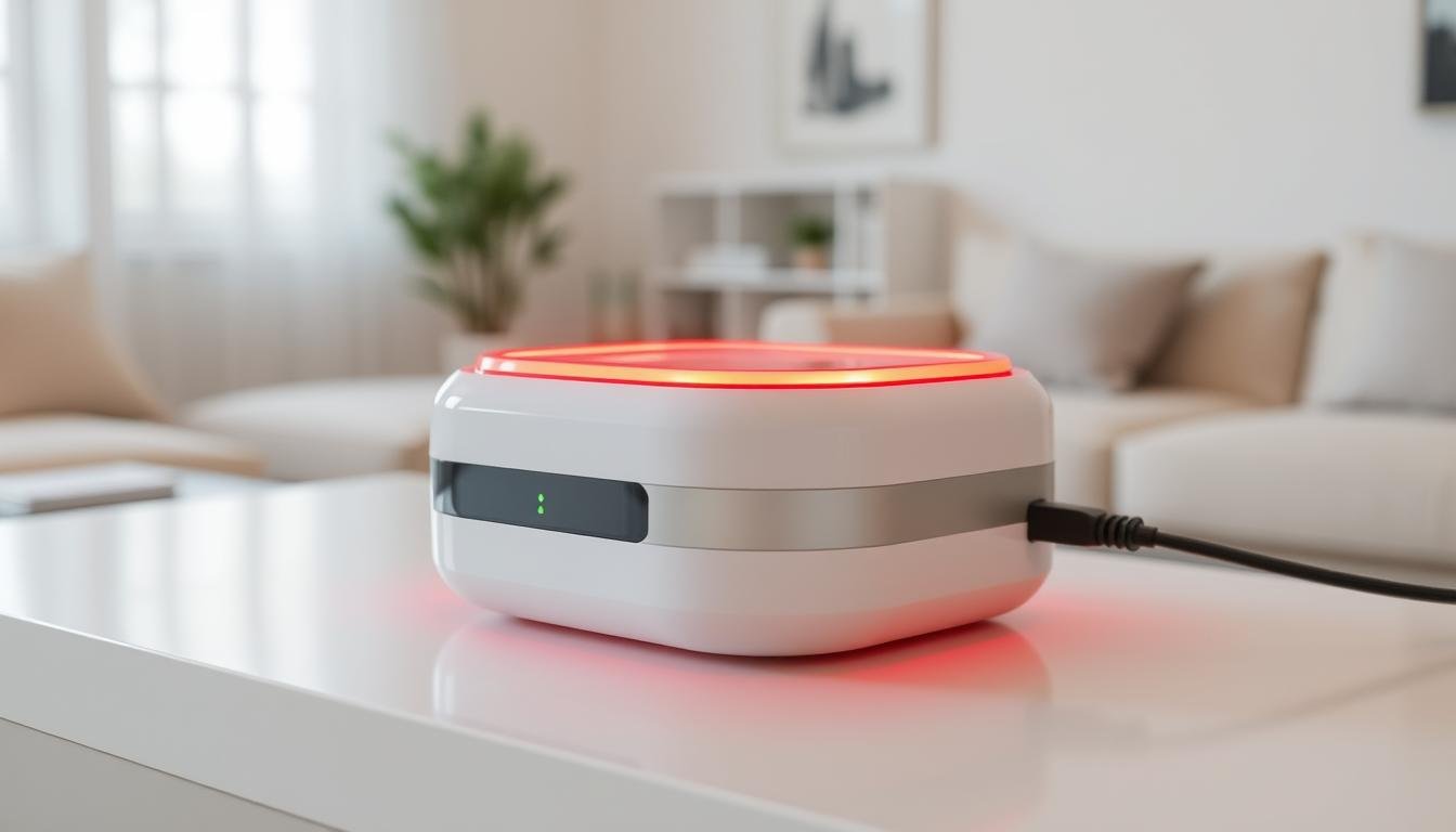 LLLT home device emitting red light therapy