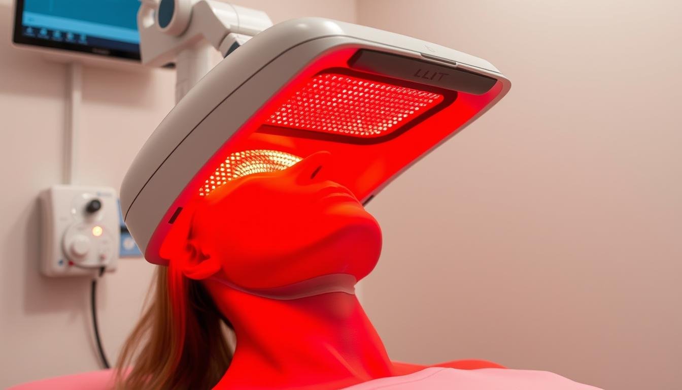 LLLT red light therapy device emitting therapeutic red light