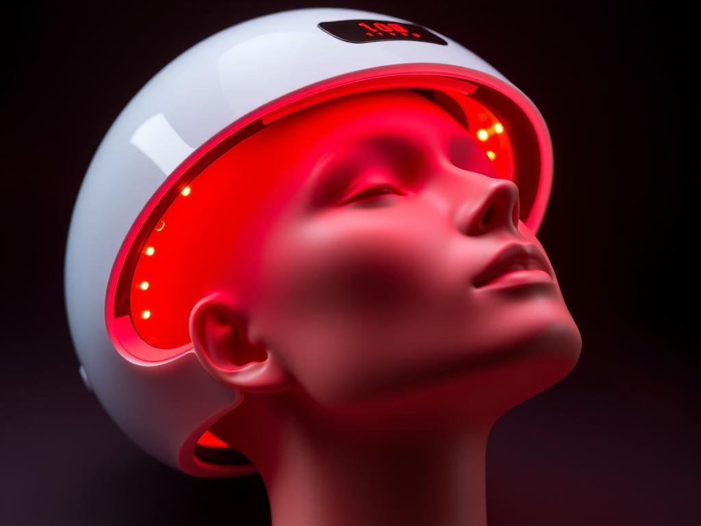 LLLT red light therapy helmet for scalp and hair treatment