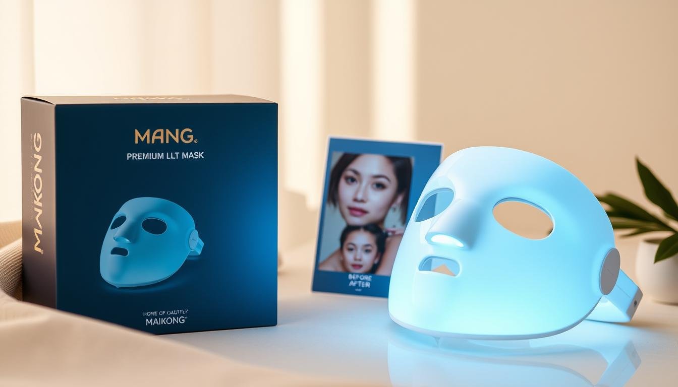 MAIKONG LLLT Mask with visible results and product packaging