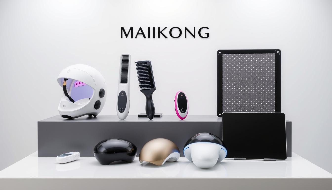 MAIKONG LLLT device lineup showing various product options MAIKONG LLLT device lineup showing various product options