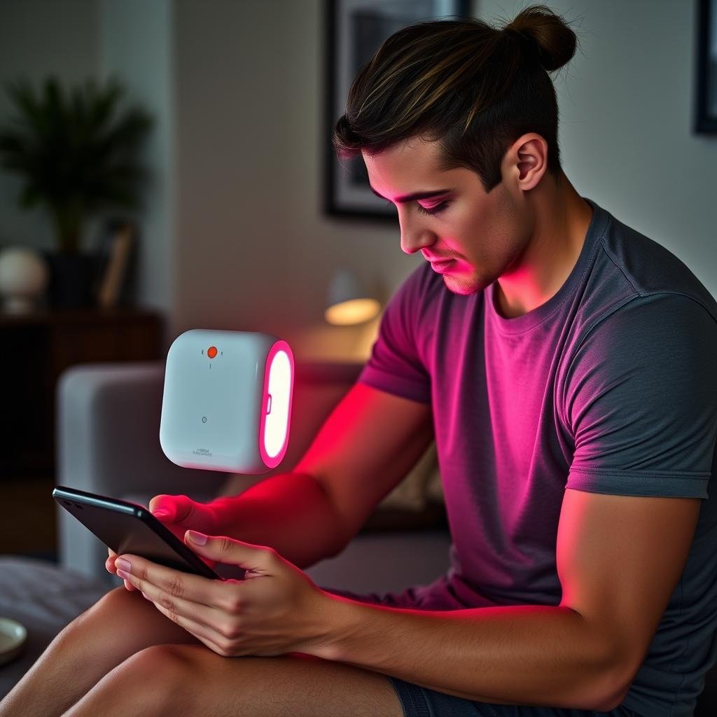 MAIKONG LLLT home device showing portable Benefits of LLLT technology