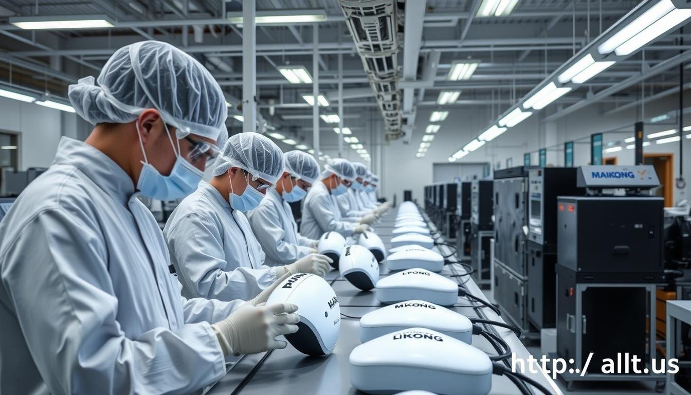 MAIKONG manufacturing facility producing LLLT Masks and other light therapy devices