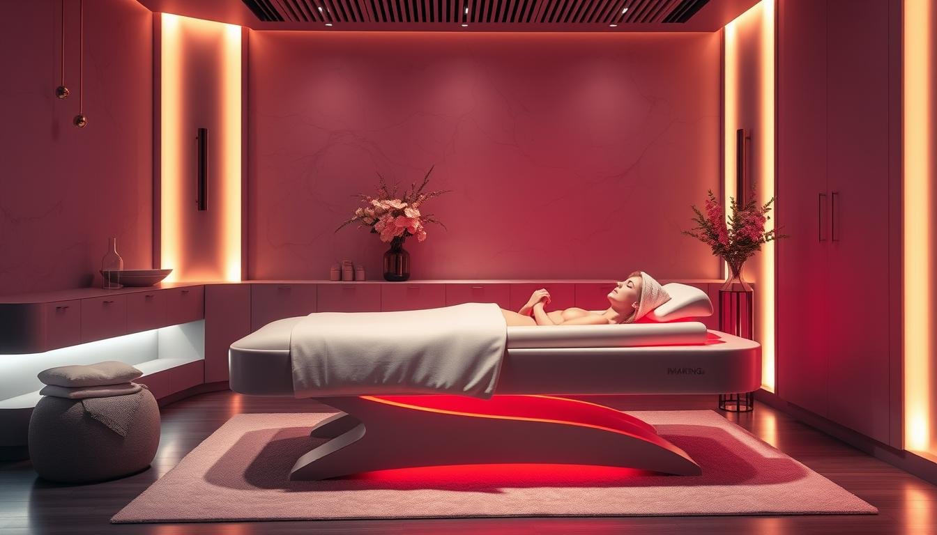 MAIKONG red light therapy bed in a premium wellness setting