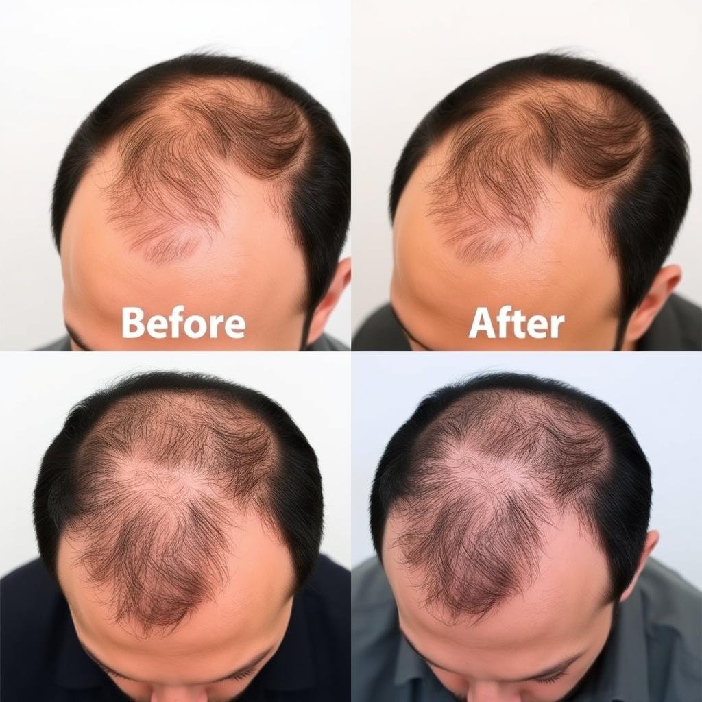 Male pattern baldness treatment with LLLT cap Male pattern baldness treatment with LLLT cap