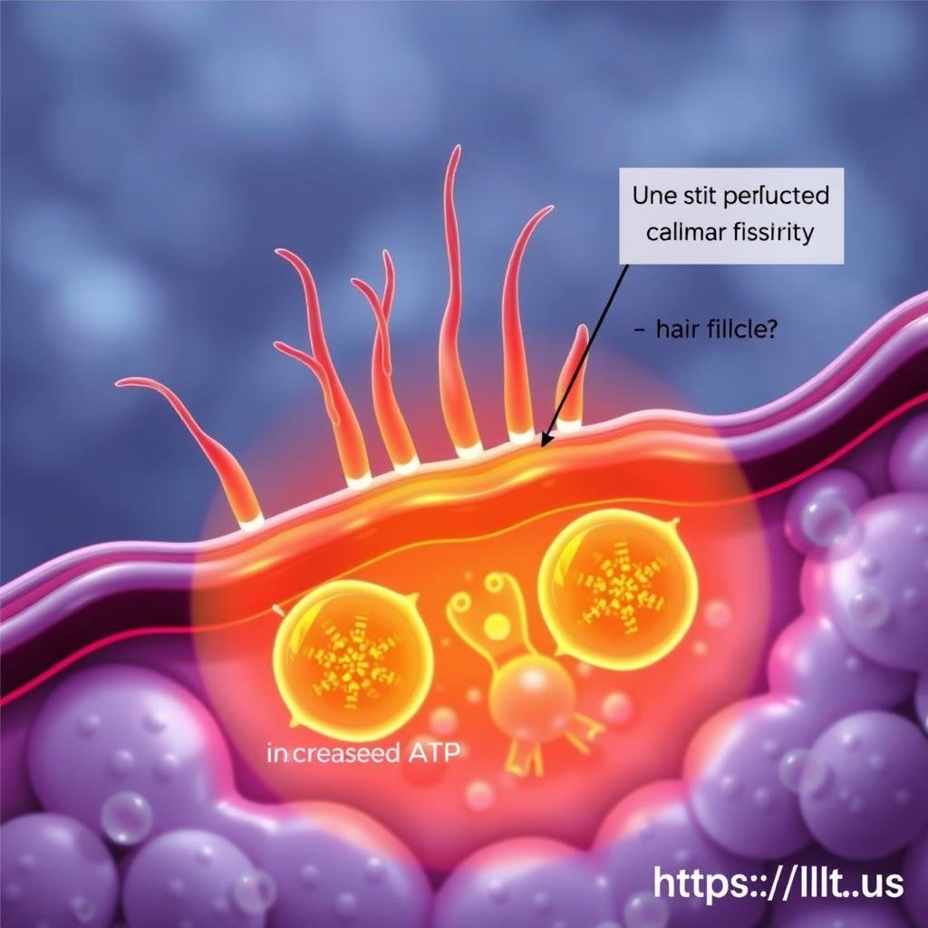 Microscopic view of hair follicle cellular activation