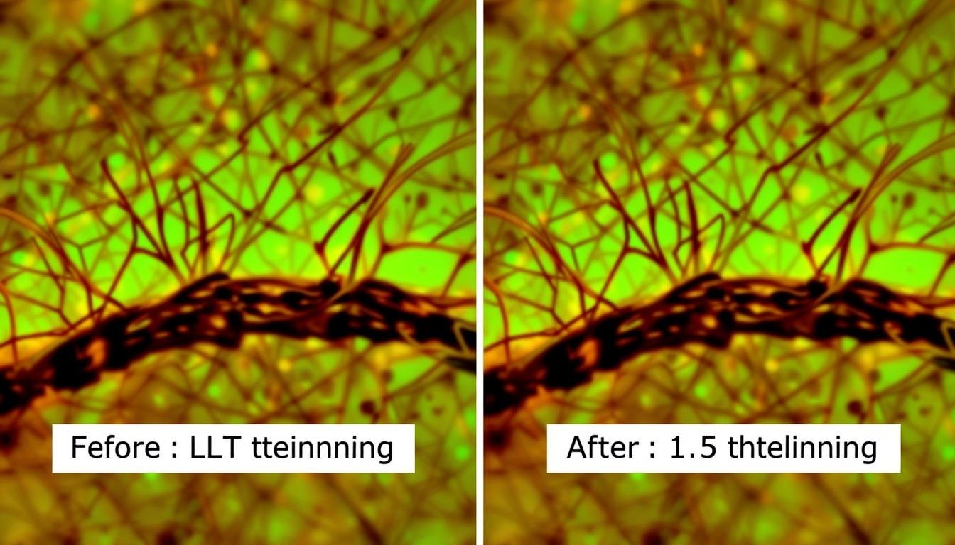 Microscopic view of hair follicles before and after 3 months of LLLT