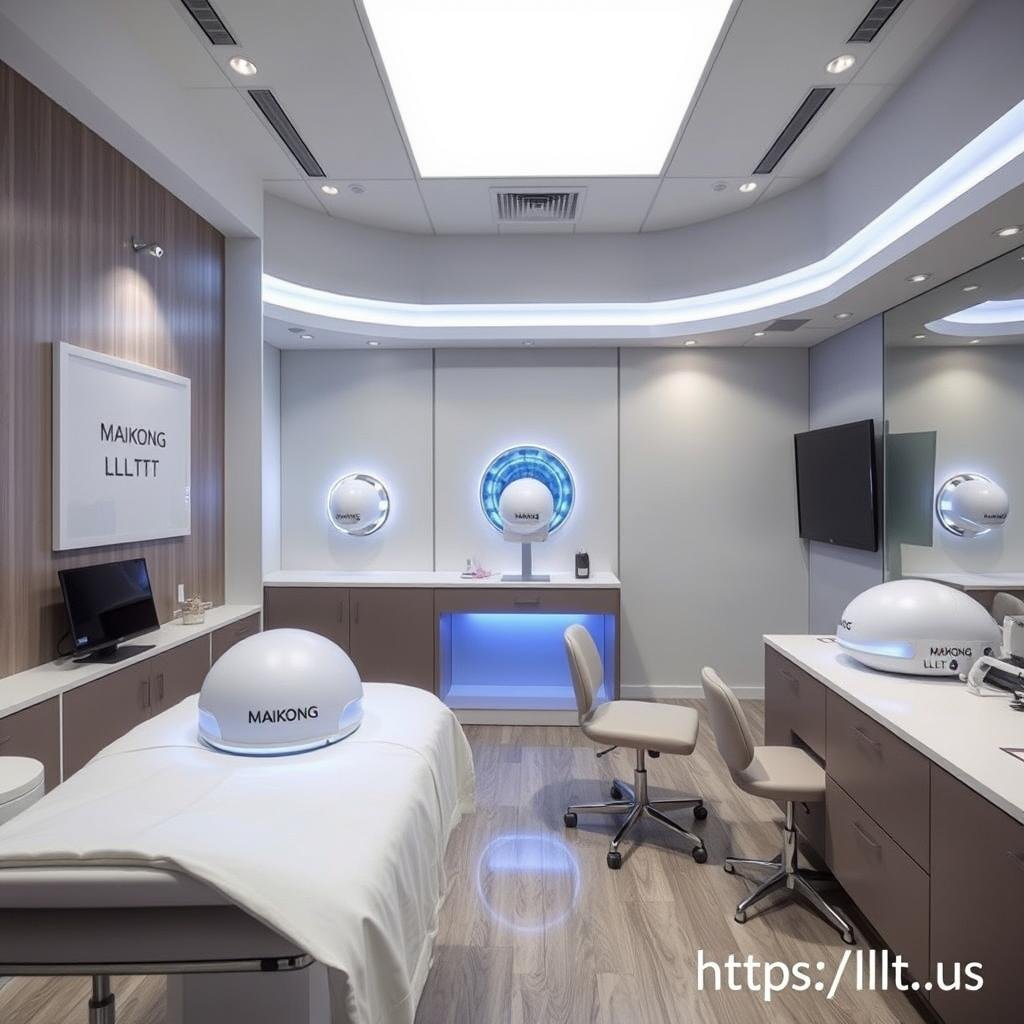 Modern hair restoration clinic using MAIKONG LLLT Caps