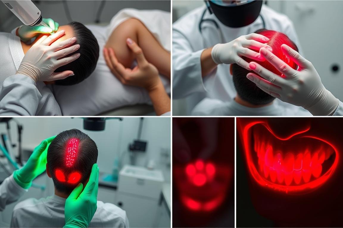 Multiple LLLT applications showing treatments for different body areas