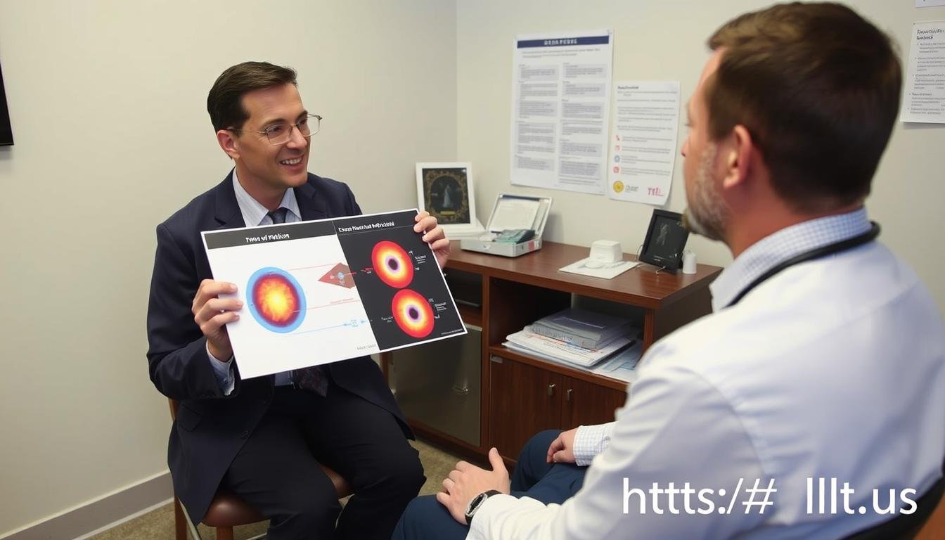 Patient consultation about LLLT eye treatment options