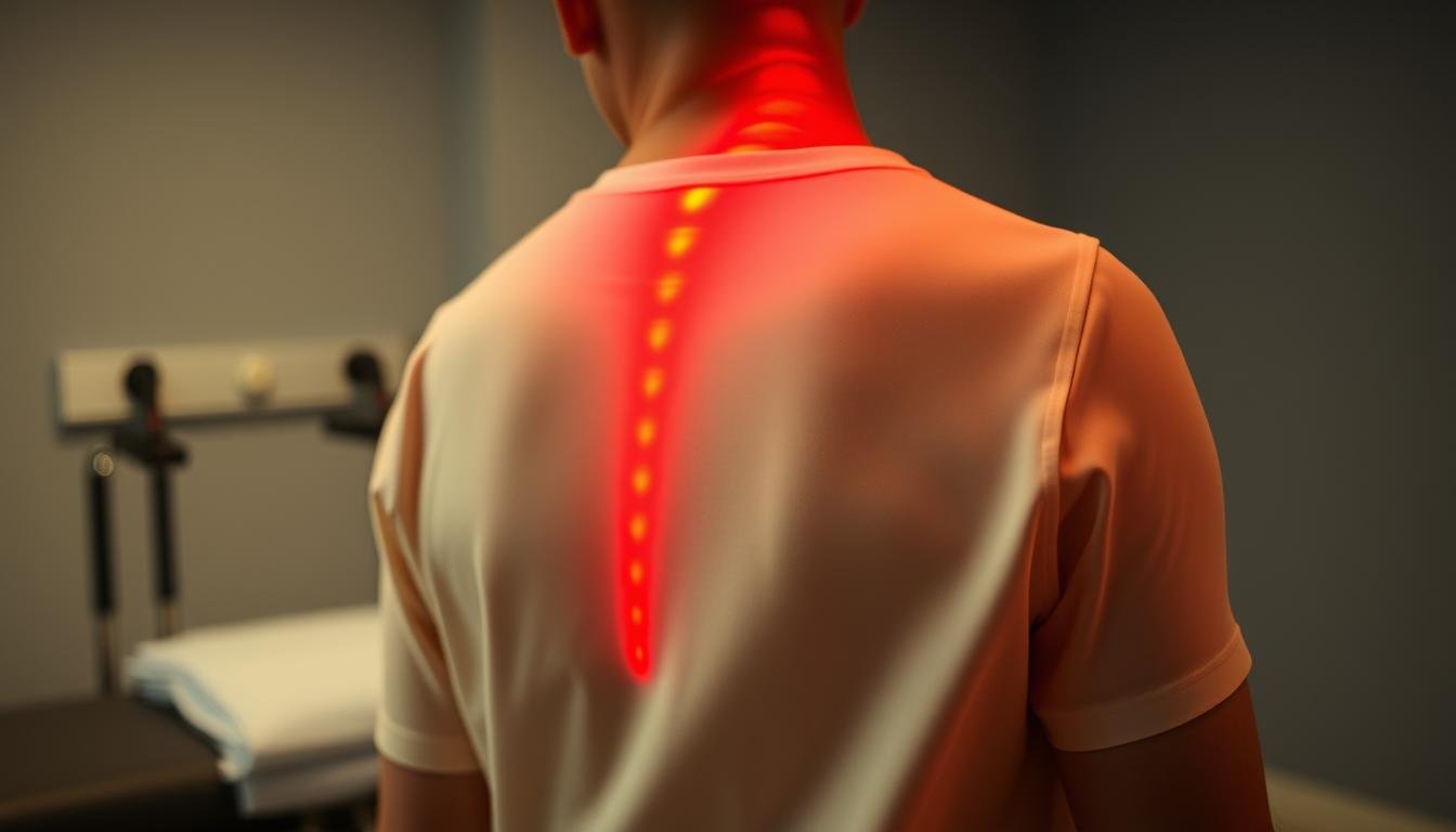 Patient wearing LLLT clothing for pain management