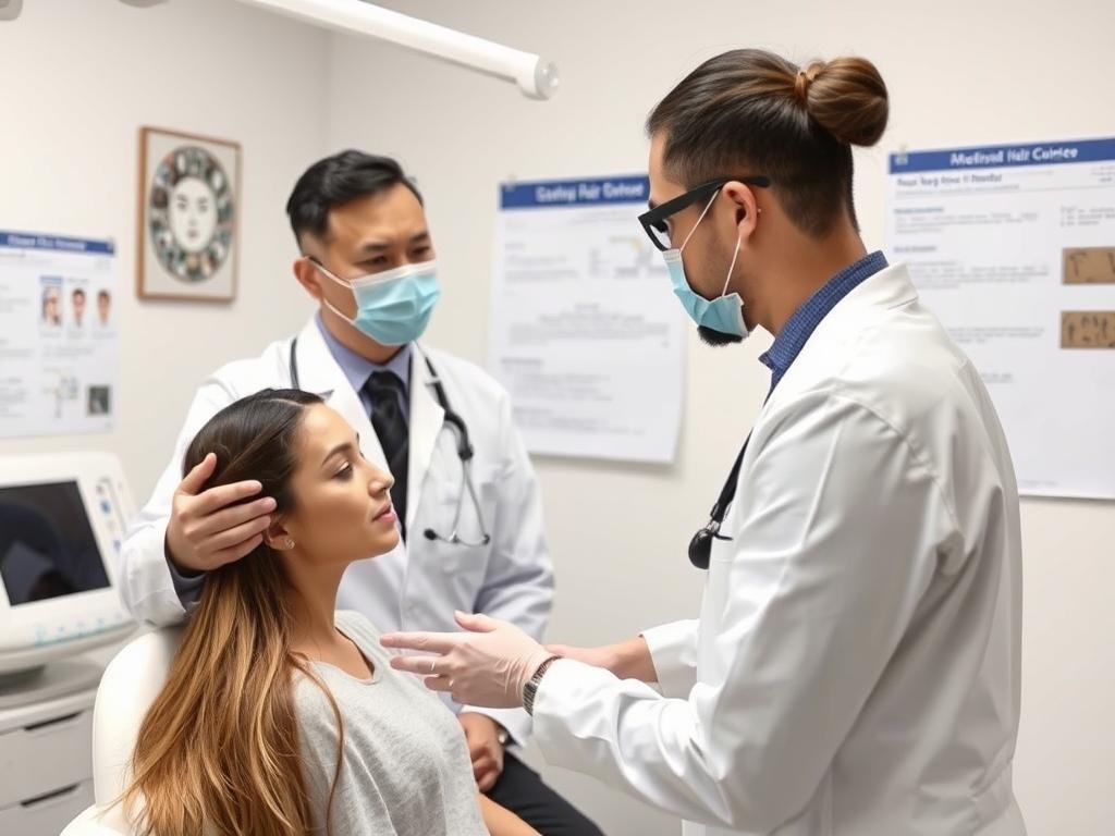 Person consulting with specialist about LLLT treatment options Person consulting with specialist about LLLT treatment options