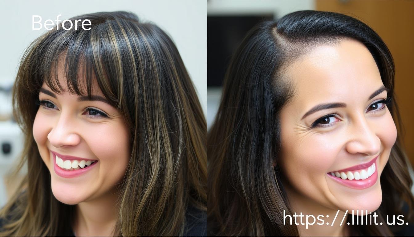 Person with healthy, full hair after LLLT Cap treatment