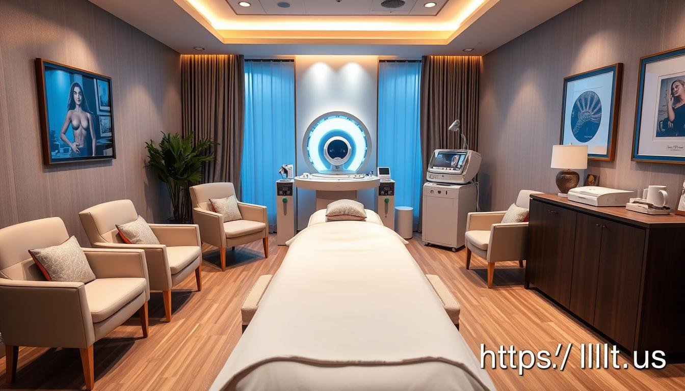 Professional clinic setting with LLLT Helmet treatment area