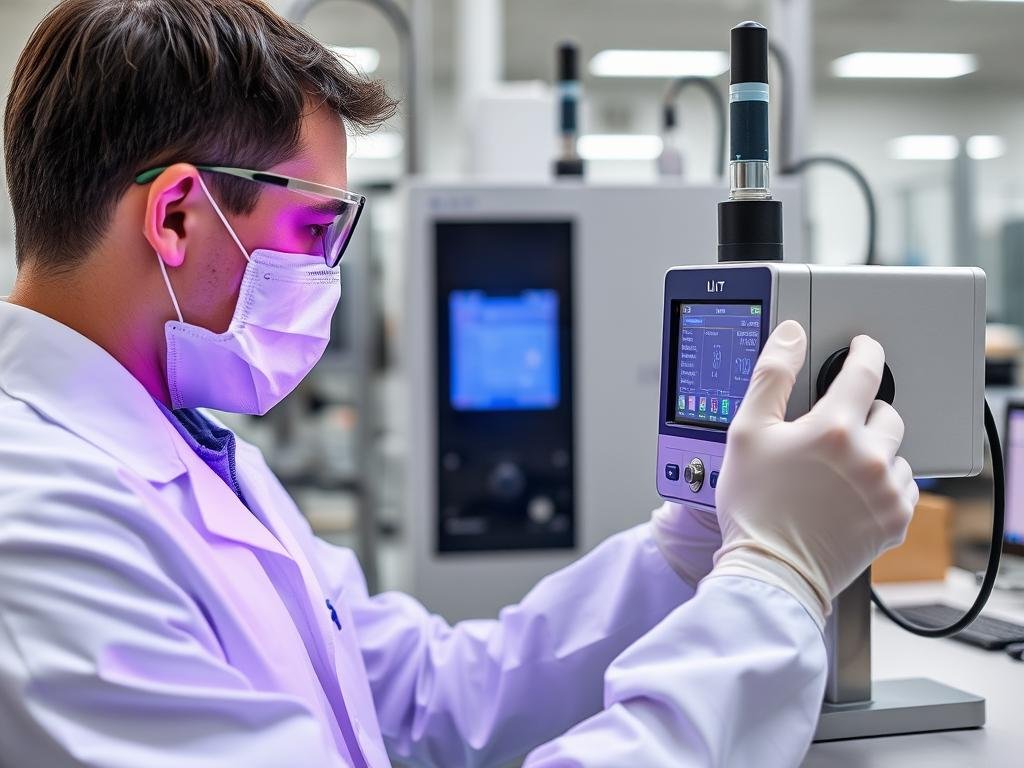 Quality control testing of LLLT masks at MAIKONG facility Quality control testing of LLLT masks at MAIKONG facility