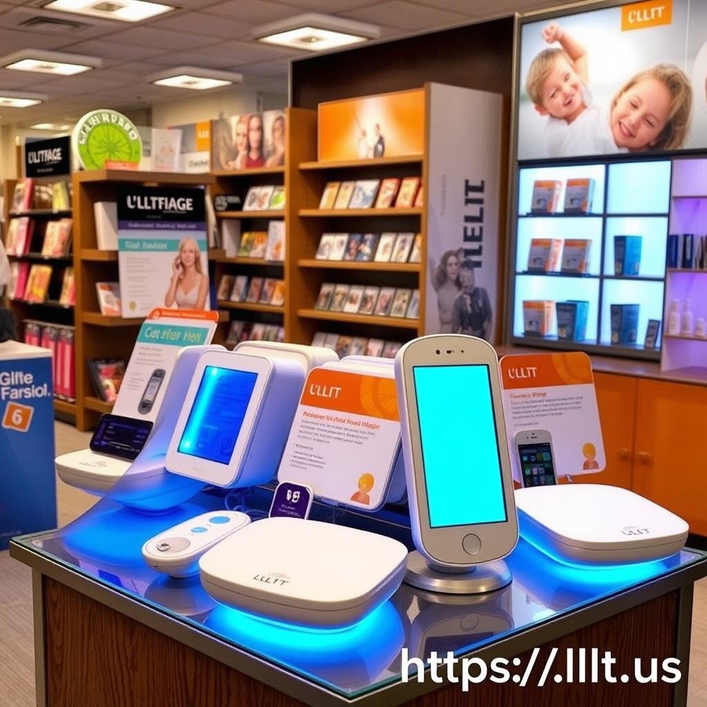 Retail display of LLLT devices in a store